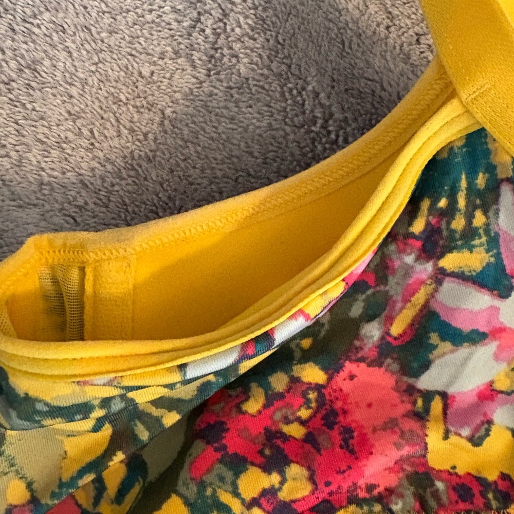 Cacique Yellow Bra 44DD Floral Underwire Adjustable Straps - Picture 7 of 10